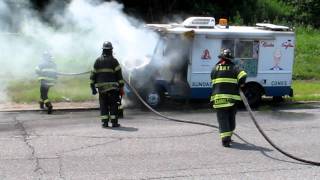 Belt Parkway Ice Cream Truck Fire FDNY Knocking It Down