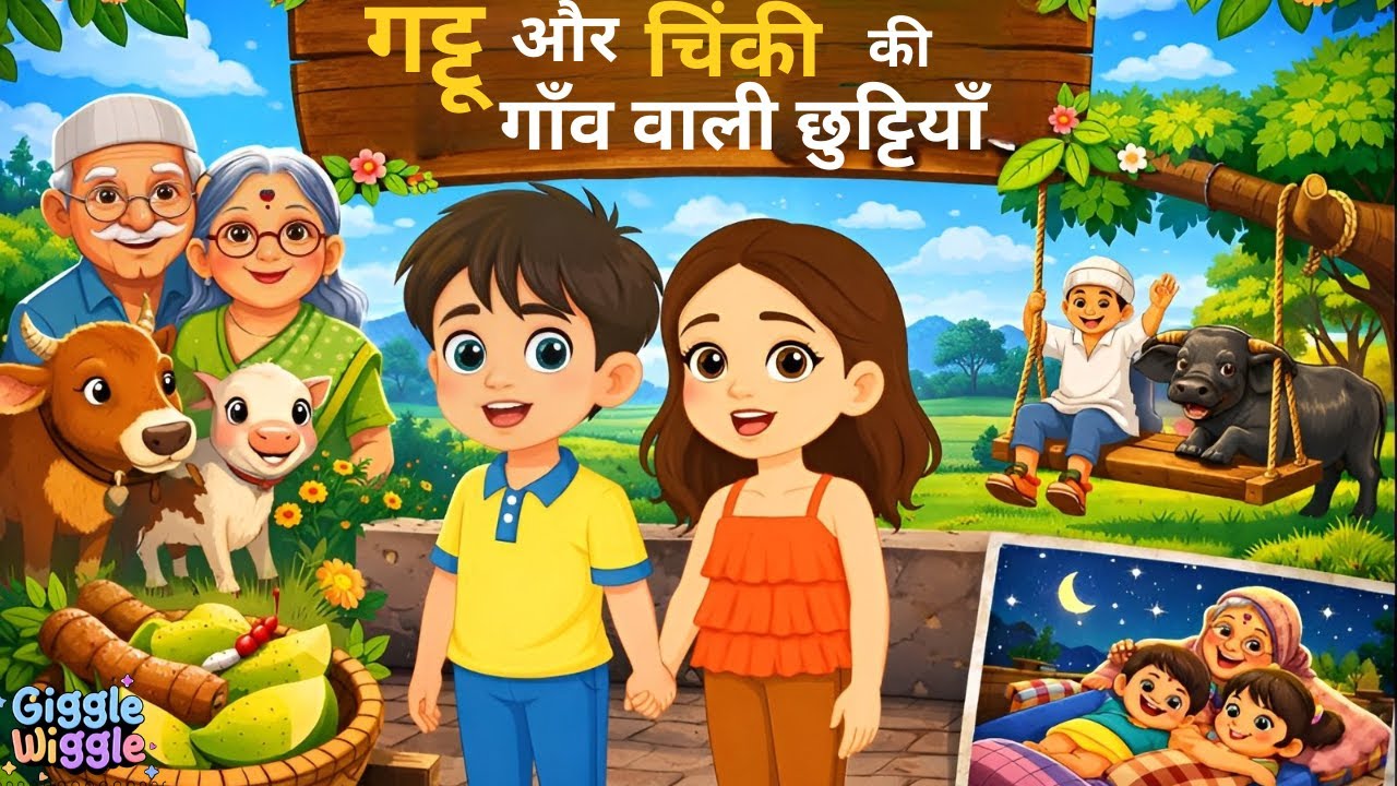 गट्टू और चिंकी की गाँव वाली छुट्टियाँ | 3D Animated Hindi Story for kids | Kids Cartoon Story
