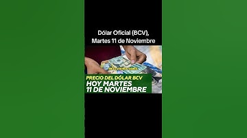 Dólar Oficial (BCV), Martes 11 de Noviembre #dolar #bcv #venezuela #economia #parati #reels