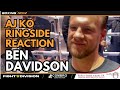 Anthony joshua trainer ben davison immediate ringside reaction to big ko over ngannou