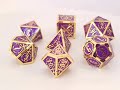 Knights of the Round Table - Purple w/ Gold - Old School 7 Piece DnD RPG Metal Dice Set