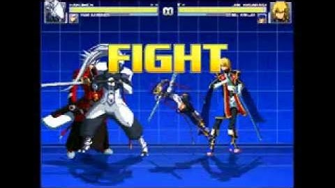 MUGEN Blazblue battle in mvc2 style: Ragna and Hakumen vs Noel and Jin