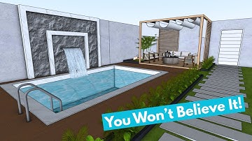 Tuinrenovatie in SketchUp | Ontwerp van zwembad en waterval