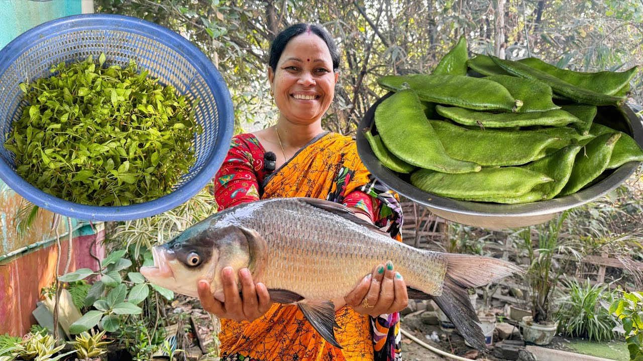 ৩ কিলো ওজনের কাতলা মাছের শিম ঝোল সঙ্গে মাছের তেল দিয়ে গিমা শাকের চচ্চড়ি দারুণ জমিয়ে খাওয়া হলো