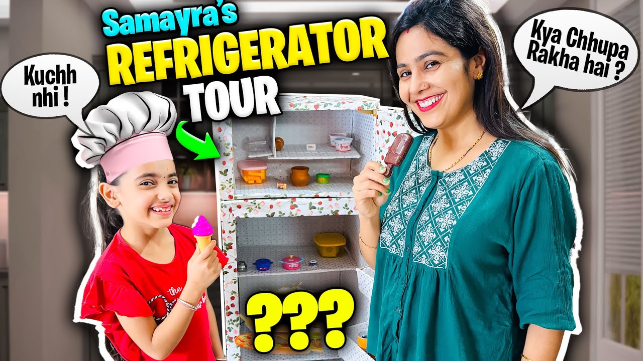 Samayra’s Refrigerator Tour😍| Kitchen Play | Cooking Game # ...
