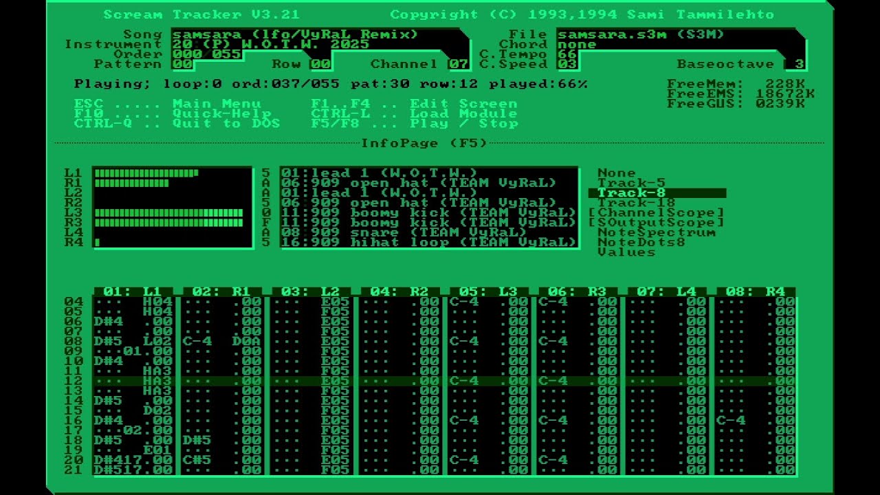 W.O.T.W. - samsara (lowfreekwenzeeozzillation Remix) (Scream Tracker 3 Gravis UltraSound Playback)