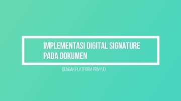 Implementasi Digital Signature Pada Dokumen