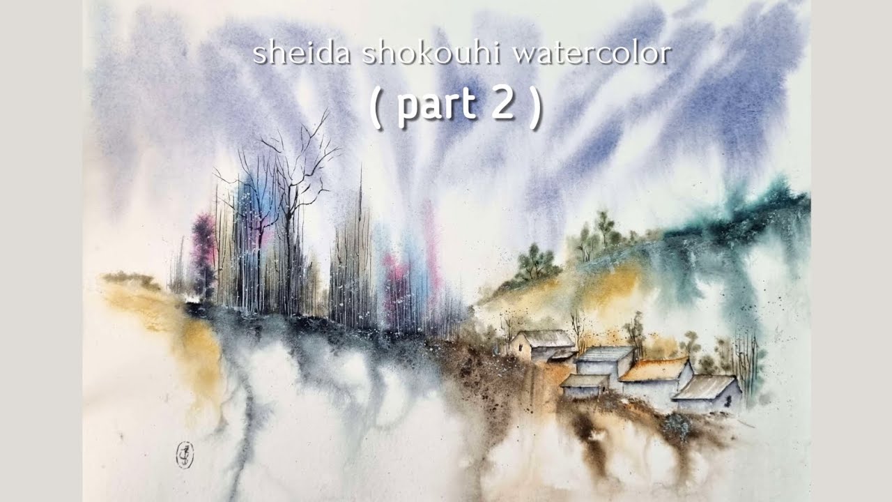 how to paint a beautiful watercolor landscape ? ( part 2) - YouTube