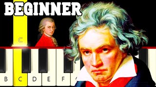 5 Famous Classical Music Pieces  Very Easy and Slow Piano tutorial  Beginner