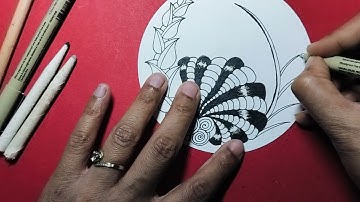 Tangle to New Year (9) - Step by Step guided Zentangle tutorial by CZT Sanyukta Saxena