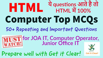 HTML Practice set - Repeating Computer MCQs - HTML Top Questions | Must Watch for Post Code 903