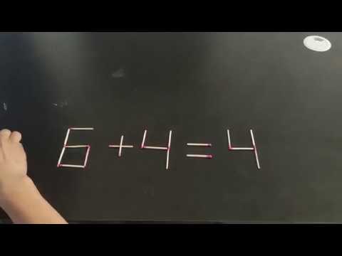 只移动一根火柴，就能有三种方法让“6+4=4”成立，我只看出一种