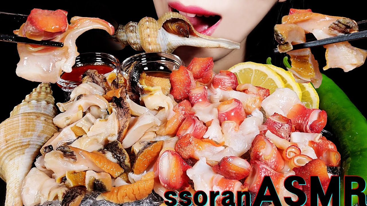 ASMR 뿔소라회와 촛대고둥회 먹방 RAW CONCH TURBAN SHELL MUKBANG EATING SOUNDS NO TALKING MUKBANG