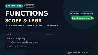 Python Functions Part 2 🧱 Scope, LEGB, Multiple Return & Imports | PyMaster India #15.1