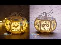 How To Make Small Pumpkin Lantern  - 3D Pumpkin Lantern Lightbox SVG - Halloween Lantern