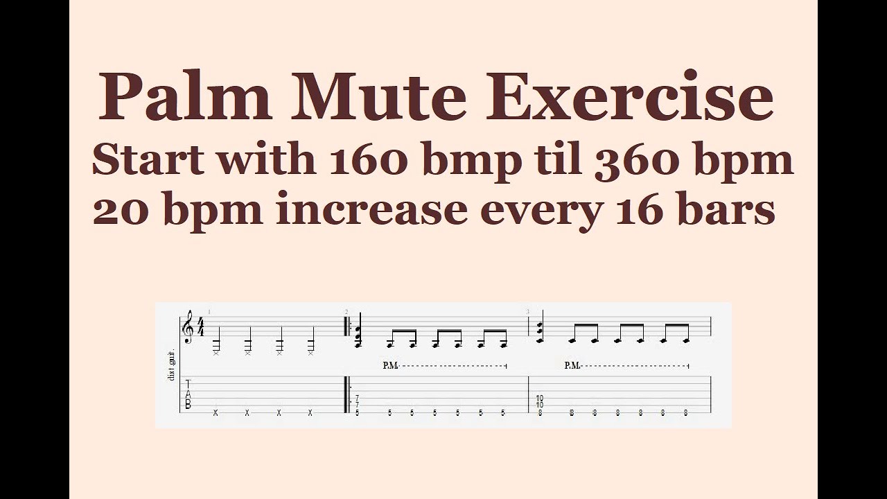 Palm Mute Guitar Exercise YouTube