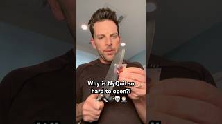 Why is NyQuil SO hard to open?!🪚🤦🏻‍♂️🔪💀💣😭#nyquil #comedy #funny #coldseason #fluseason