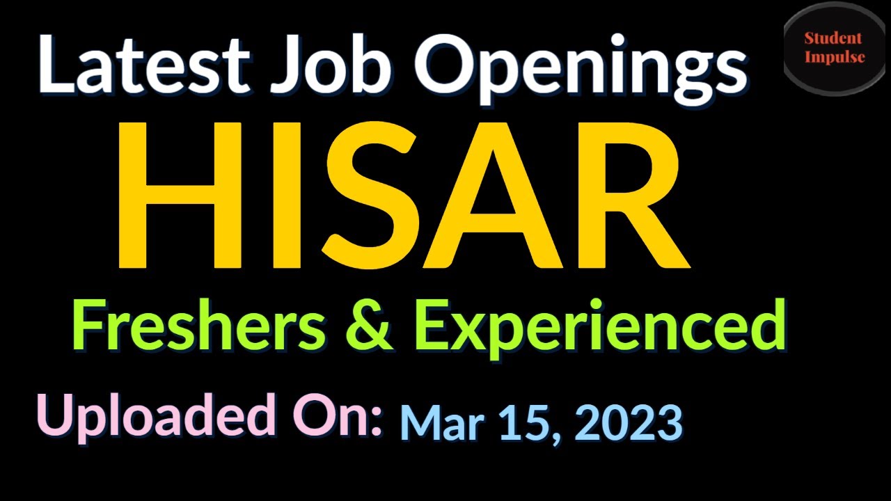 Hisar Jobs Hisar Job Vacancy Private Jobs in Hisar Urgent Job in