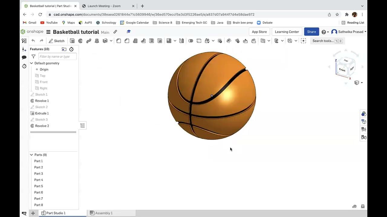 Basketball tutorial on Onshape YouTube
