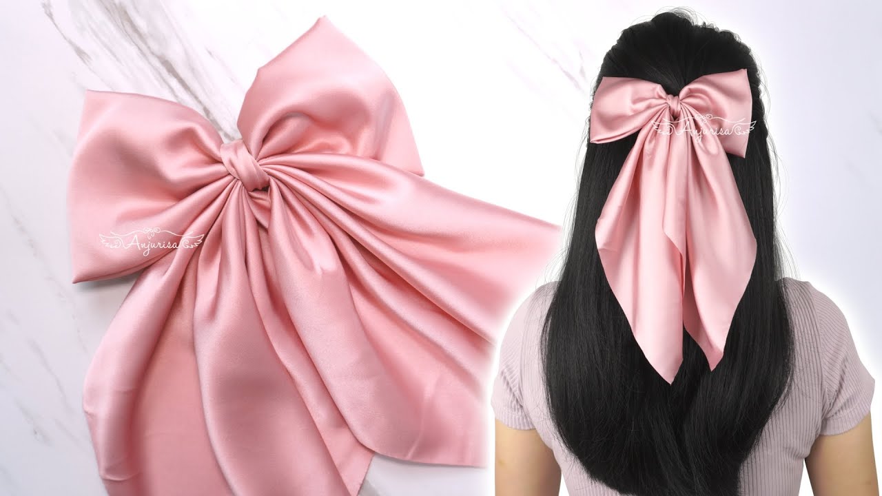 Light Pink Jumbo Bow Clip with Tails