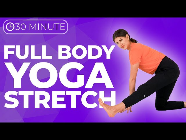 30 minute Full Body Yoga Stretch for STRESS & ANXIETY class=