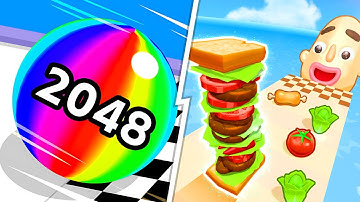 Ball Run 2048 vs Sandwich Runner 🔵🥪 Satisfying Levels Gameplay Walkthrough Android iOS | Ep 679