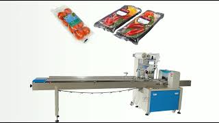 ATM 600D carbon mushroom flow packaging machine,burgers packaging machine,fruit packing machine