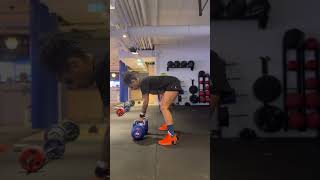 Gorilla rows - posterior chain work for runners. Go heavy. #marathontraining #runnersmotivation