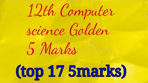 12th Computer science Golden 5Marks for half yearly #shorts #halfyearlyexam