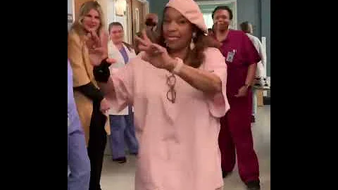 Grey's Anatomy cast dancing with Debbie Allen