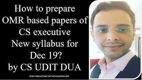 How to prepare OMR based papers of CS executive New syllabus?
