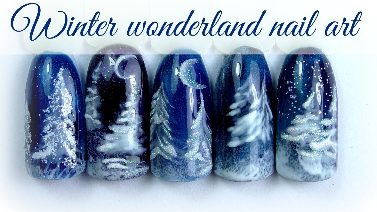 Winter wonderland Nail Design Christmas trees #XmasWebinar - YouTube