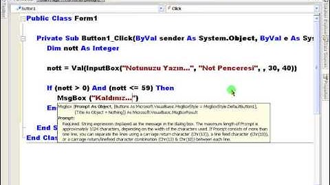 VisualBasic.NET - Ders 14 : İnputBox Örnek-2