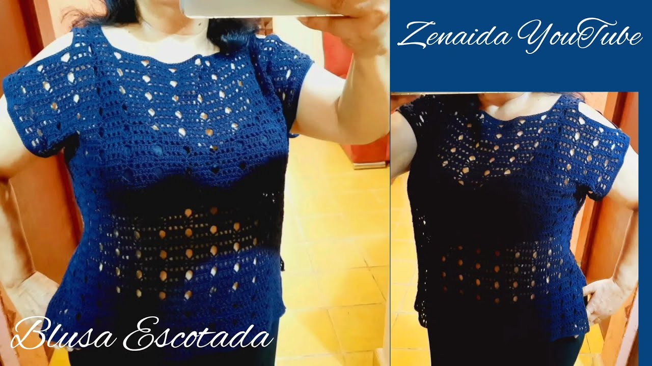 Blusa Escotada 🧶💙 ¡Extraordinaria! - YouTube