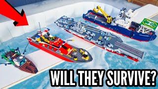 WILL THESE LEGO BOATS FLOAT IN A HOT TUB ? #2 4K