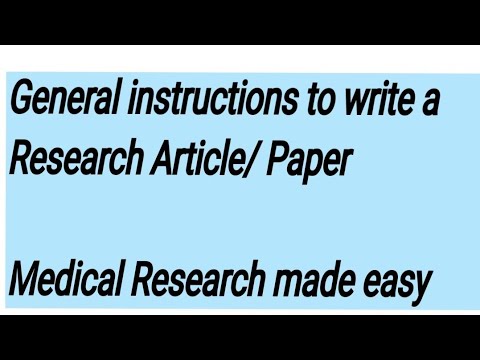 how to write a medical research article