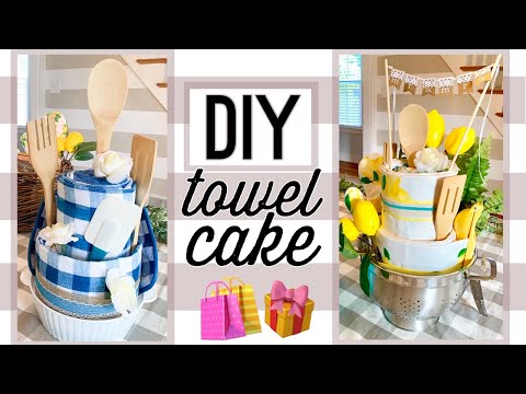 How to make a Towel Cake using Dollar Tree Items | Budget Gift Ideas