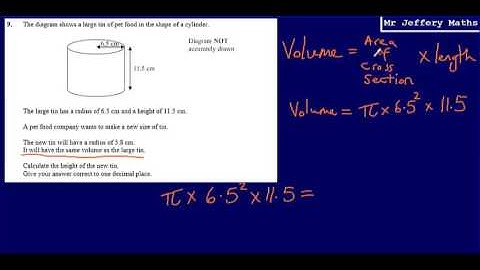 9. Volume of a Cylinder (GCSE Maths - Edexcel Practice Tests Set 3 - 3H)