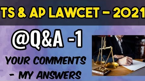 TS & AP LAWCET -2021 | Q&A -1 | Career Guidance | By Krishna