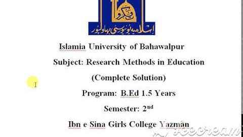 Unit 1 Research Methods in Education