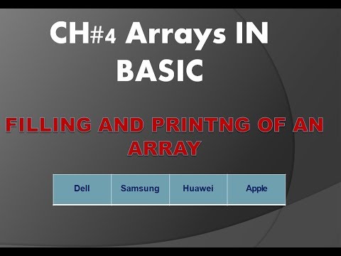 10th class ch# 4 Filling and printing of array part 1| Array in BASIC