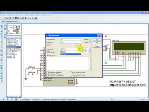 Real Time Clock using PIC16F887 and DS1307 RTC - CCS C (Proteus simulation)