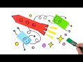 Rocket Drawing for Children | Tape Craft Ideas for Kids