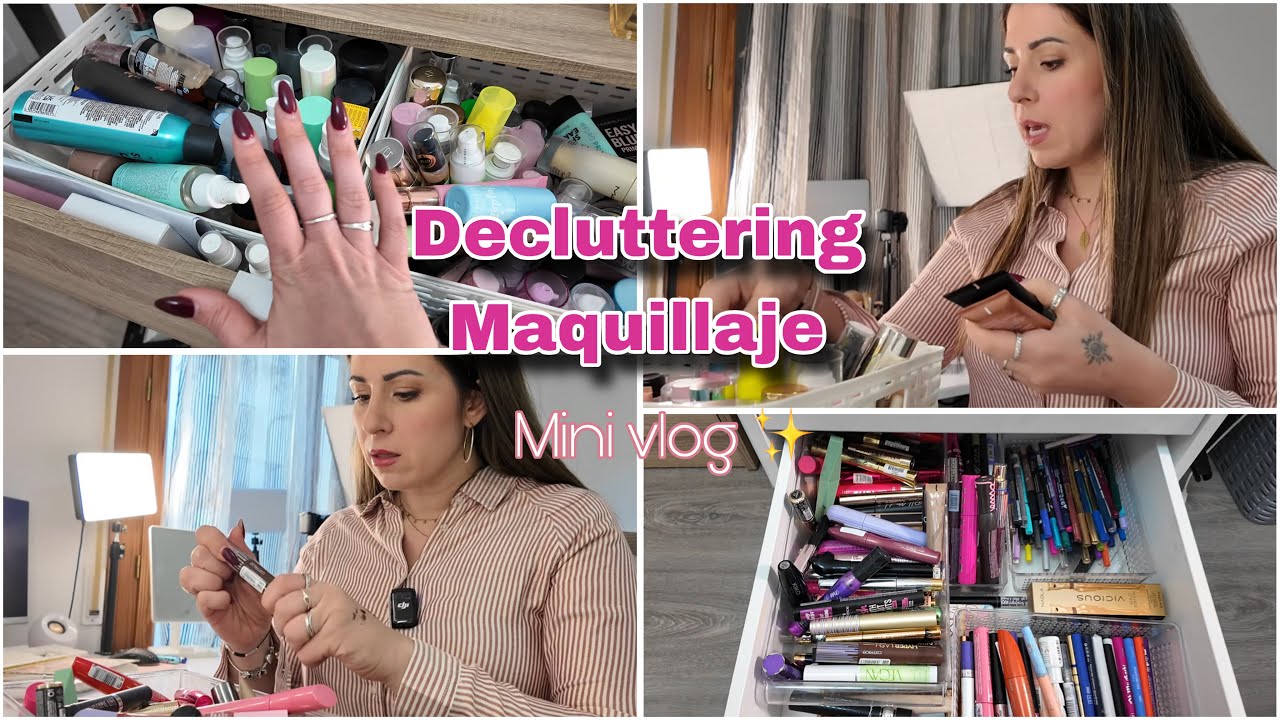 DECLUTTERING de maquillaje! 🎀 Máscaras de pestañas, primers, fijadores❗Mini vlog 💖