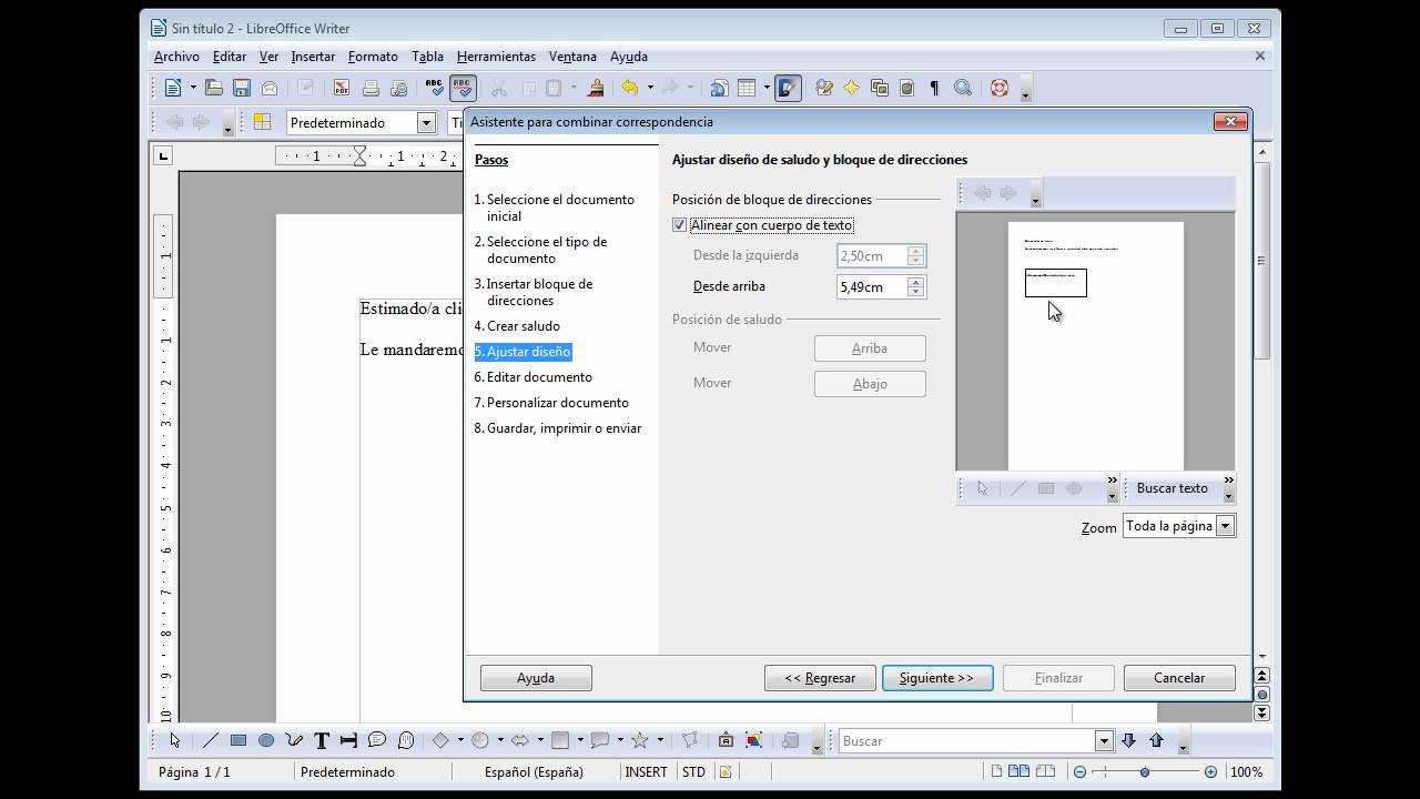 Libreoffice writer: combinar correspondencia - YouTube