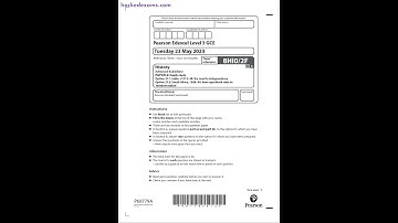 PEARSON EDEXCEL AS HISTORY PAPER 2 2023 (8HI0/2F: Depth Study )
