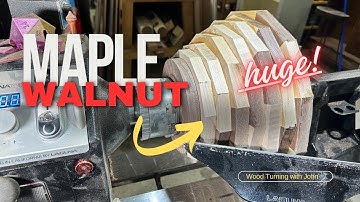 Woodturning Maple and Walnut Bowl | segmented wood turning a salad bowl home decor 2024