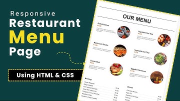 Restaurant Menu Page Using HTML & CSS | HTML & CSS Projects | Responsive HTML CSS Website