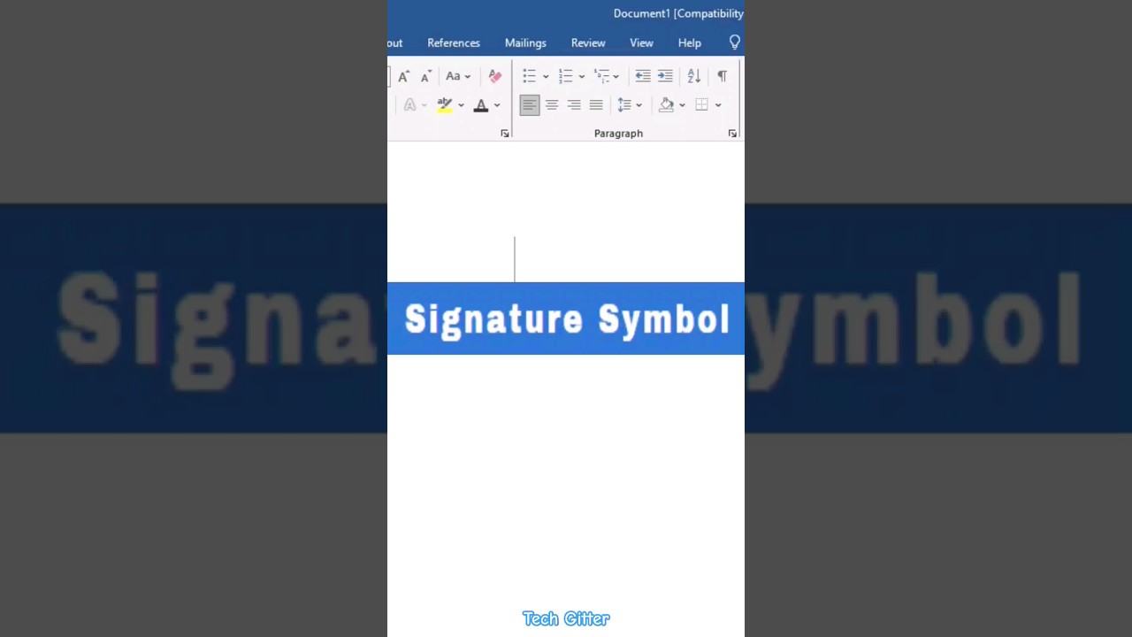 Signature Symbol in MS Word