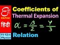 Relation among Coefficients of Thermal Expansion || in HINDI Relation among Coefficients of Thermal Expansion || in HINDI